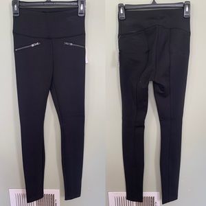 WHBM Black Scuba Zipper Runaway Leggings